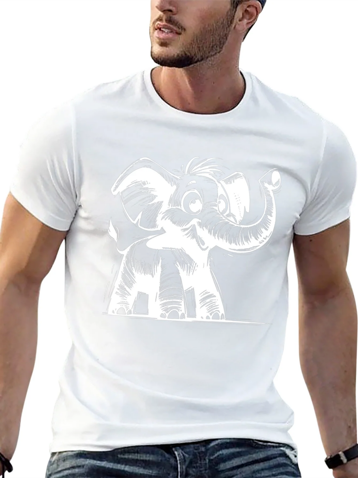 Cartoon Elephant Graphic Tee - Black product image 12