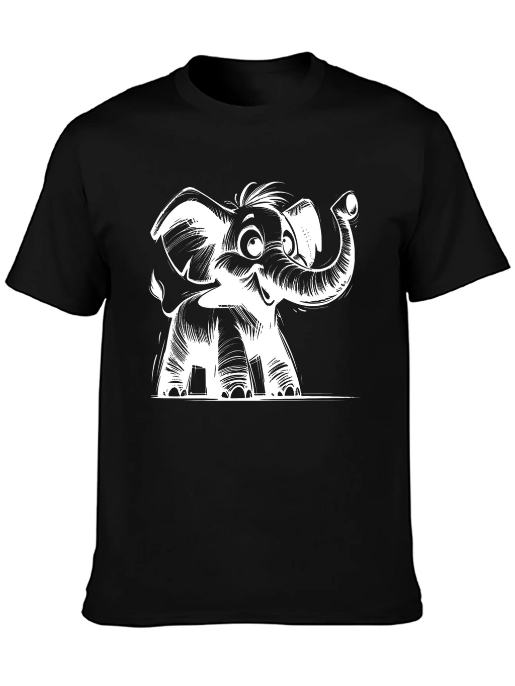 Cartoon Elephant Graphic Tee - Black product image 3