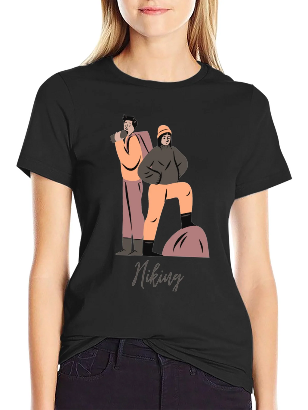 Hiking Graphic T-Shirt - Black Cotton Tee product image 2