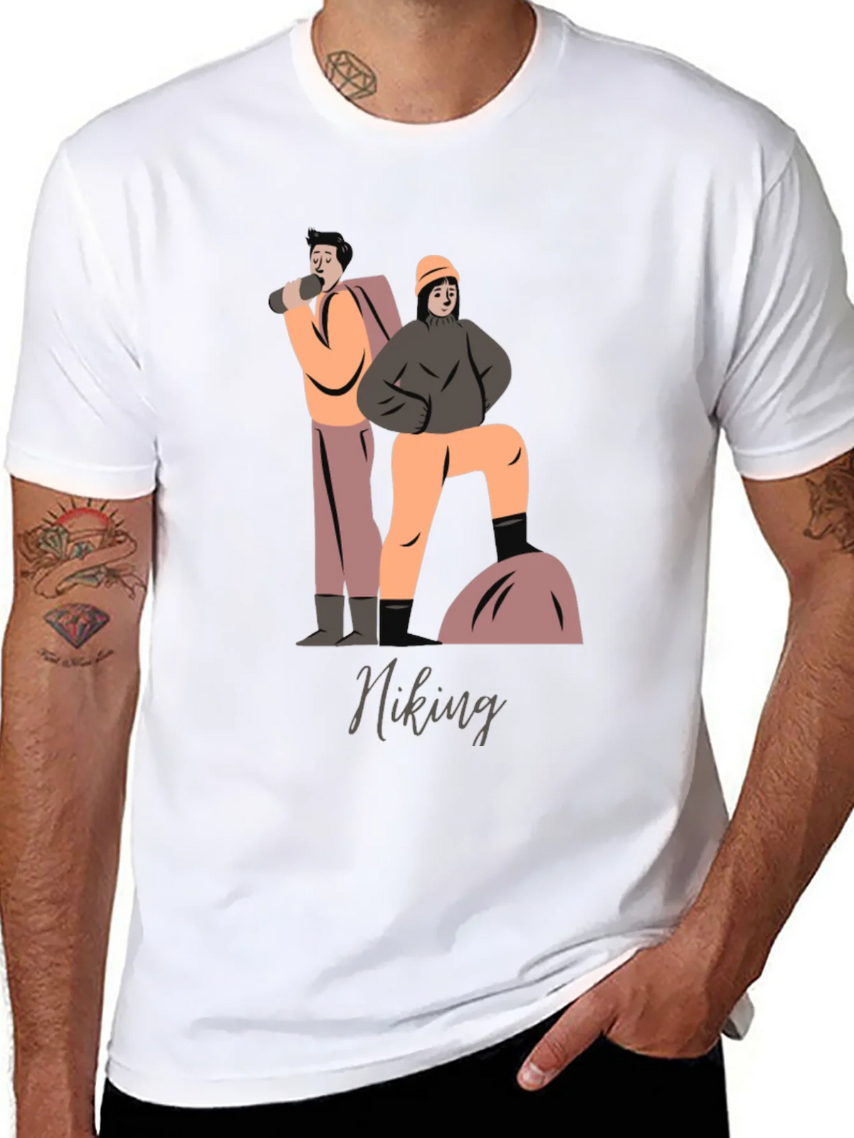 Hiking Graphic T-Shirt - Black Cotton Tee product image 7