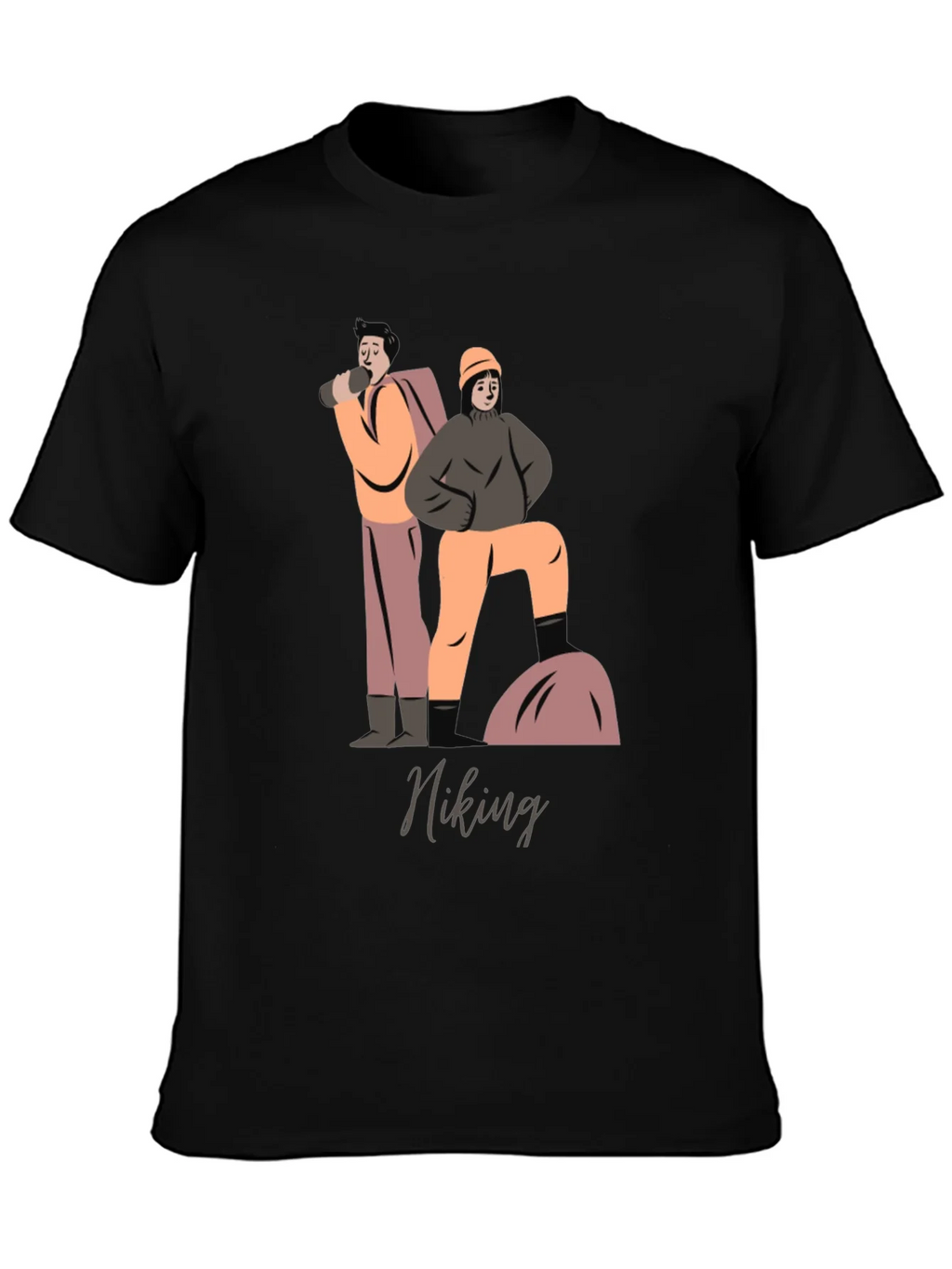Hiking Graphic T-Shirt - Black Cotton Tee product image 3