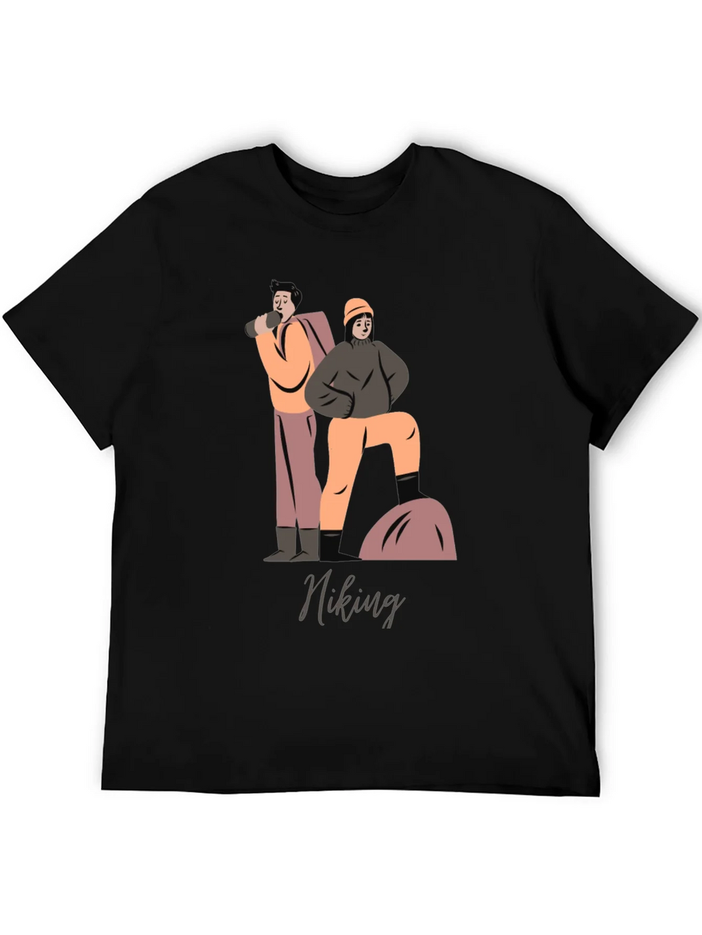 Hiking Graphic T-Shirt - Black Cotton Tee product image 5