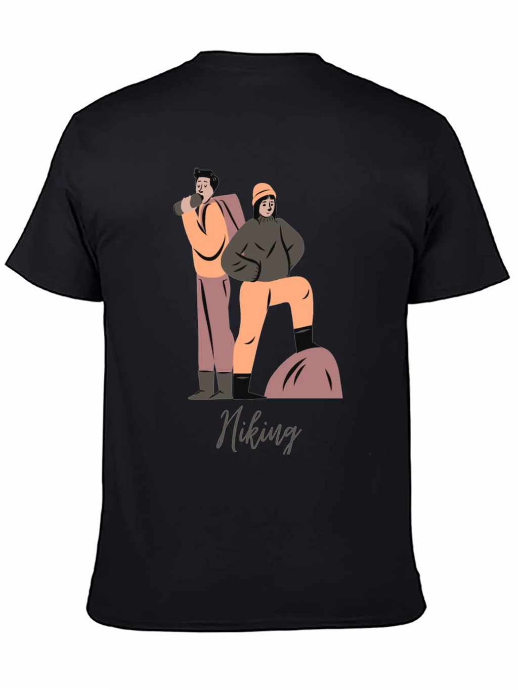 Hiking Graphic T-Shirt - Black Cotton Tee product image 4