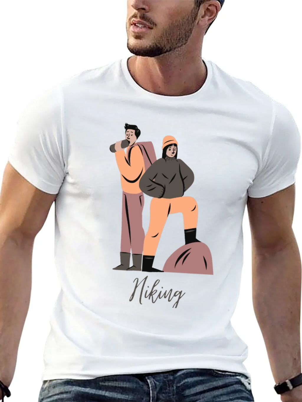 Hiking Graphic T-Shirt - Black Cotton Tee product image 11