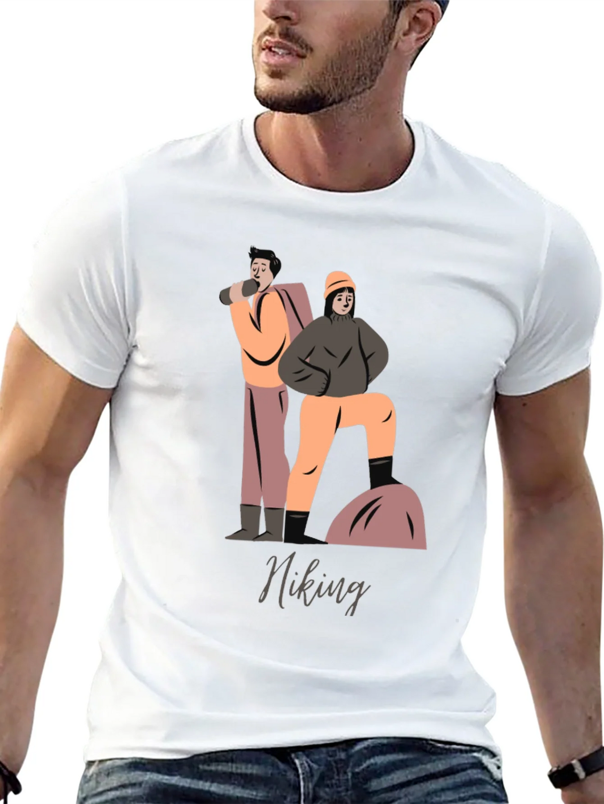 Hiking Graphic T-Shirt - Black Cotton Tee product image 11