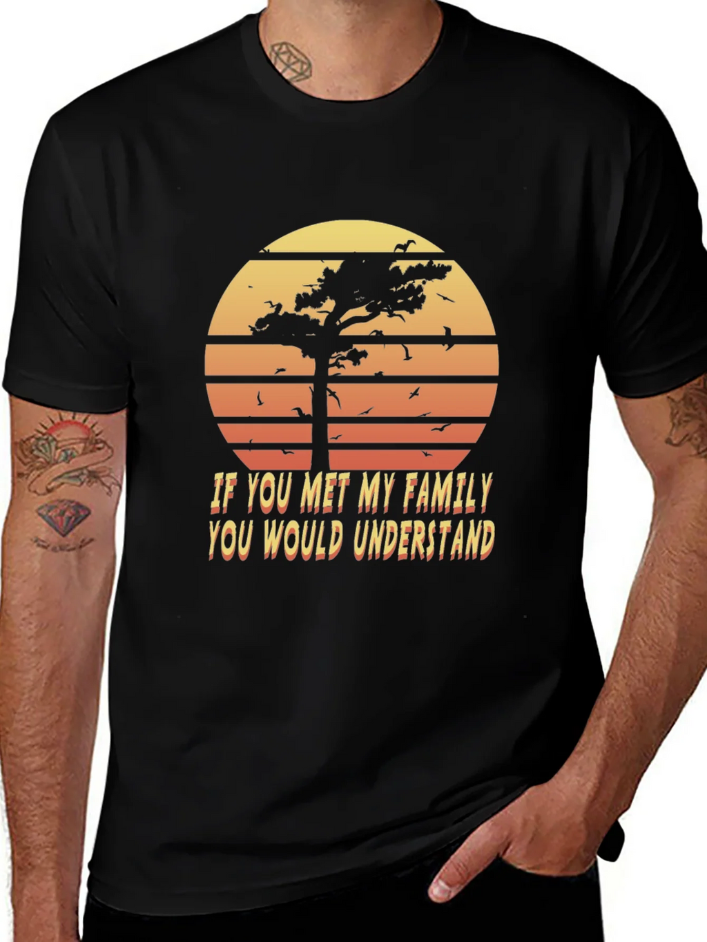 Retro Family Humor T-Shirt - Sunset Graphic Tee product image 1