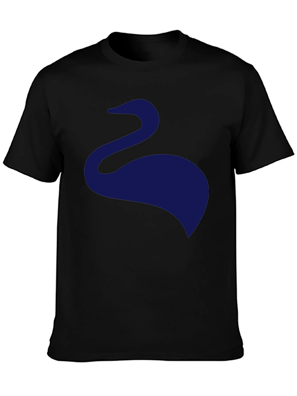 Mens Black T-Shirt with Abstract Swan Design product image 3