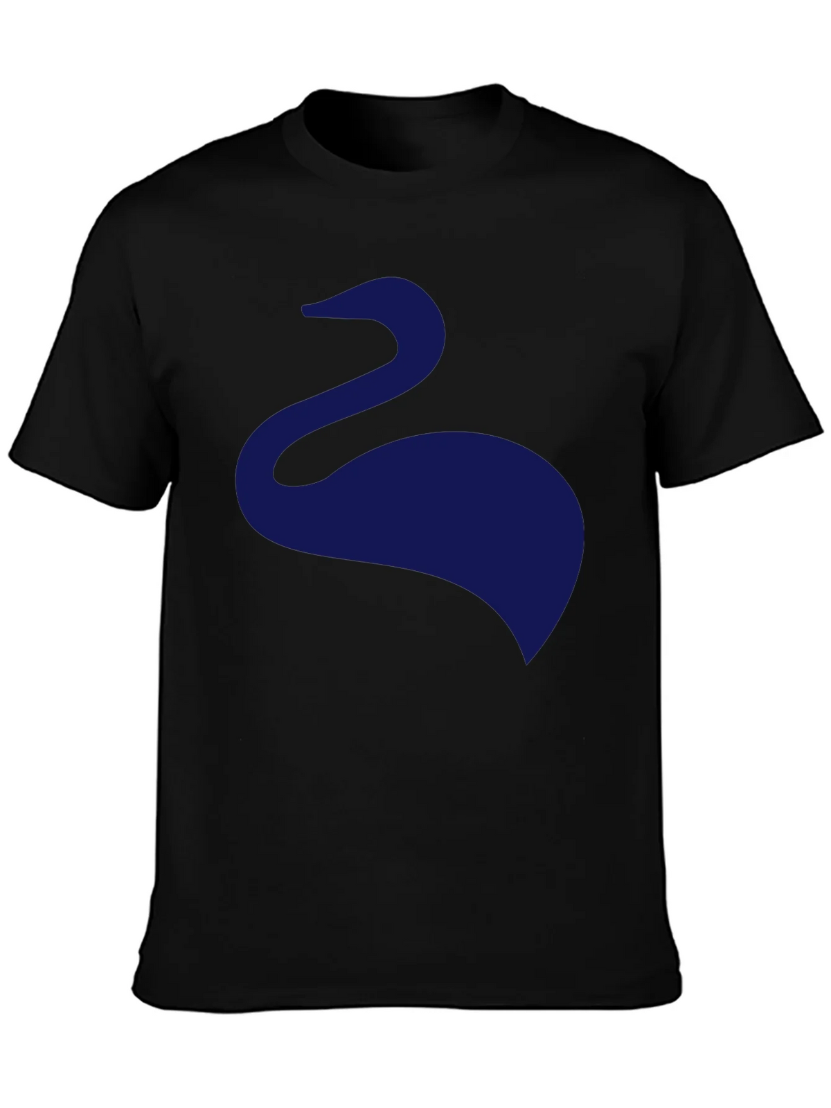 Mens Black T-Shirt with Abstract Swan Design product image 3