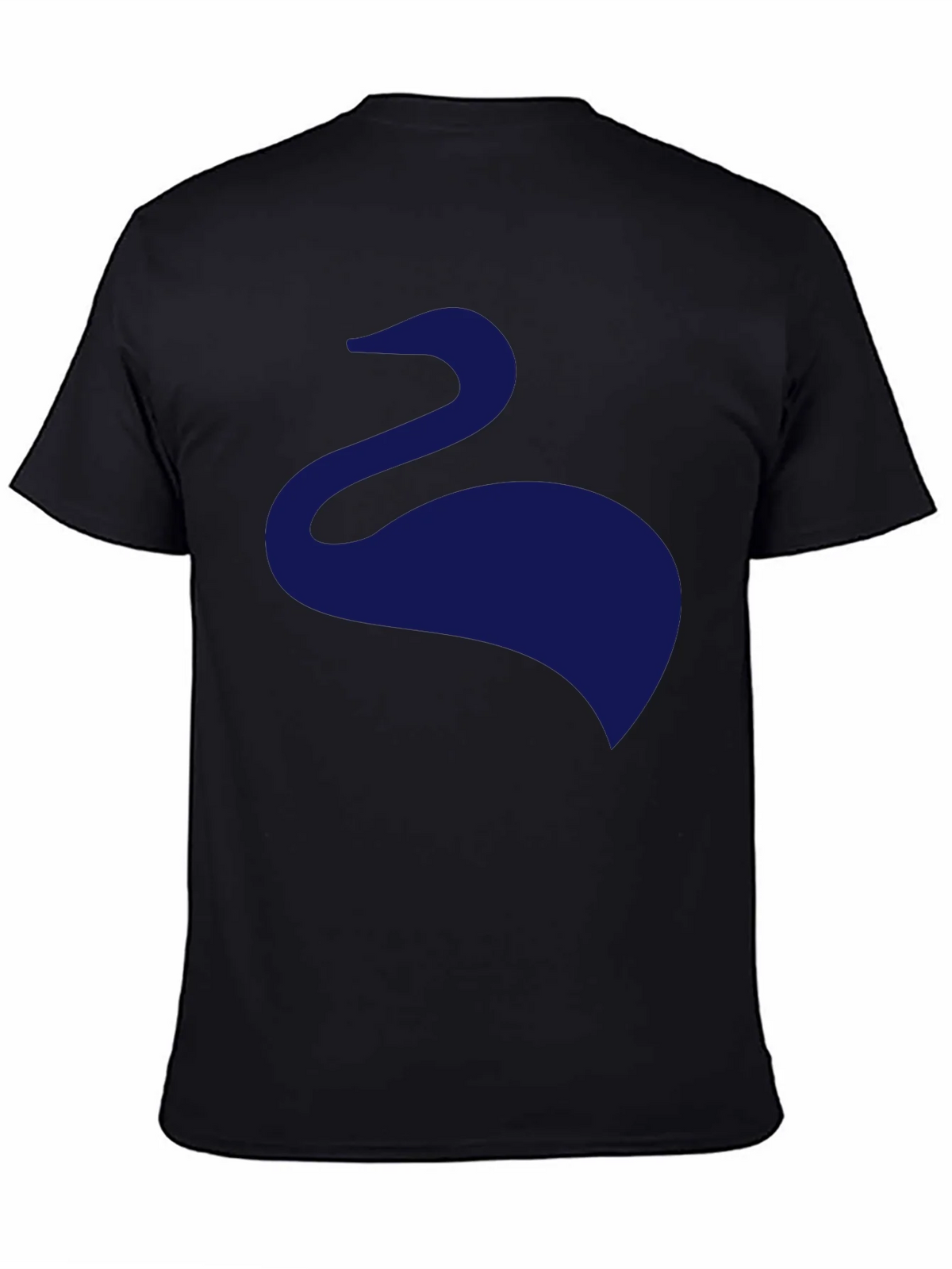 Mens Black T-Shirt with Abstract Swan Design product image 4