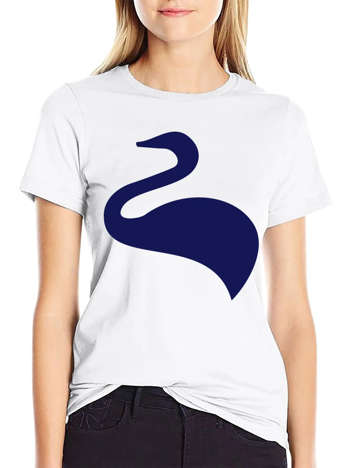 Mens Black T-Shirt with Abstract Swan Design product image 8