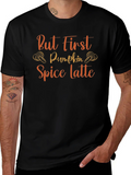 But First Pumpkin Spice Latte Black T-Shirt product image 1