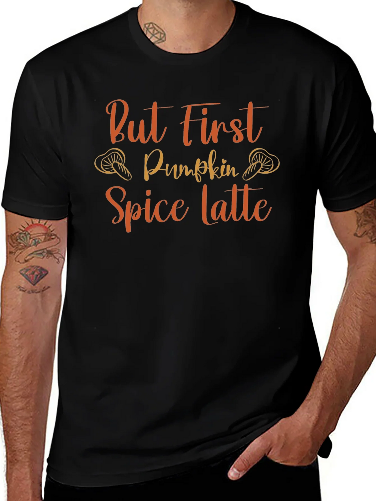 But First Pumpkin Spice Latte Black T-Shirt product image 1