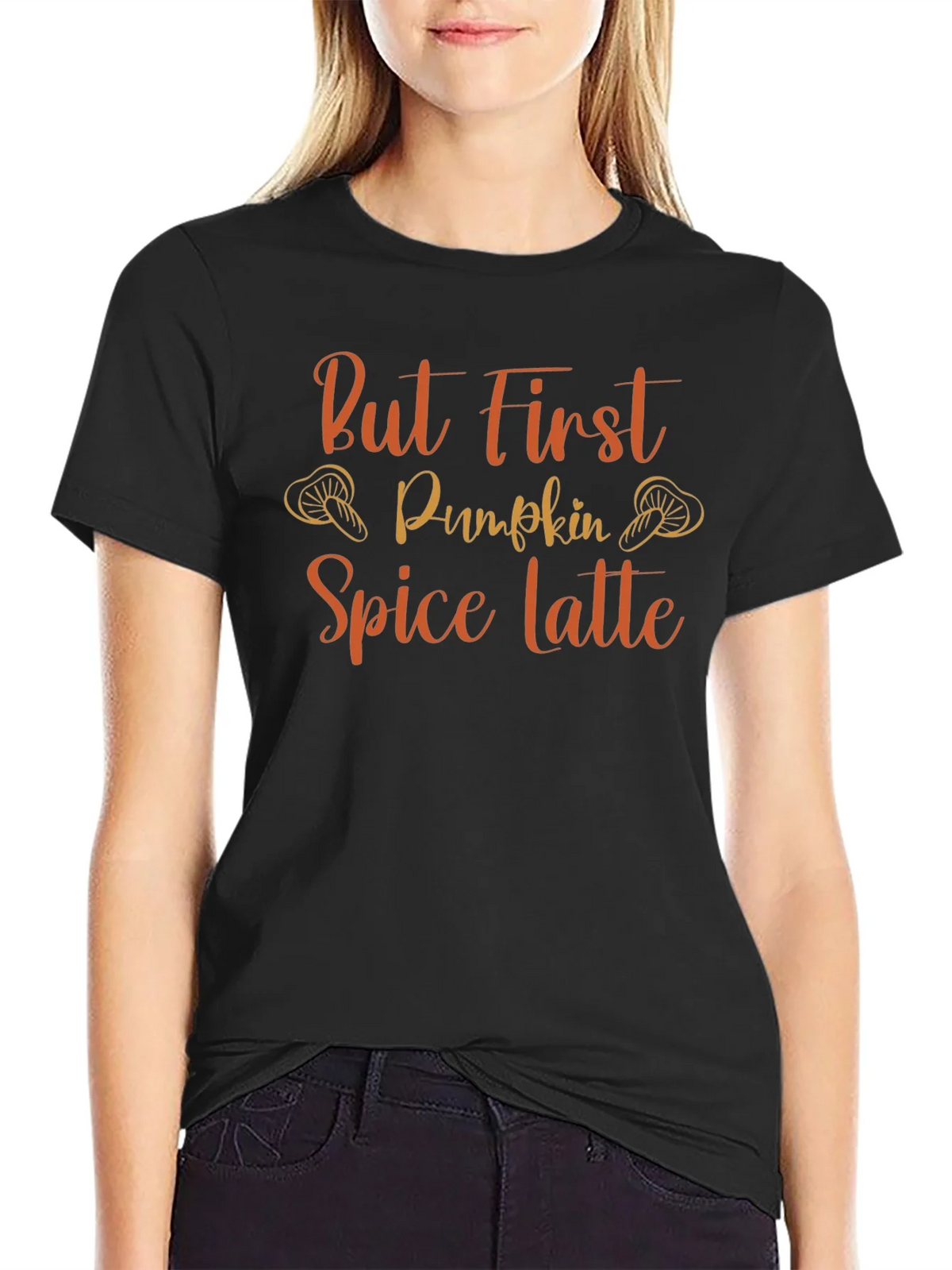 But First Pumpkin Spice Latte Black T-Shirt product image 2