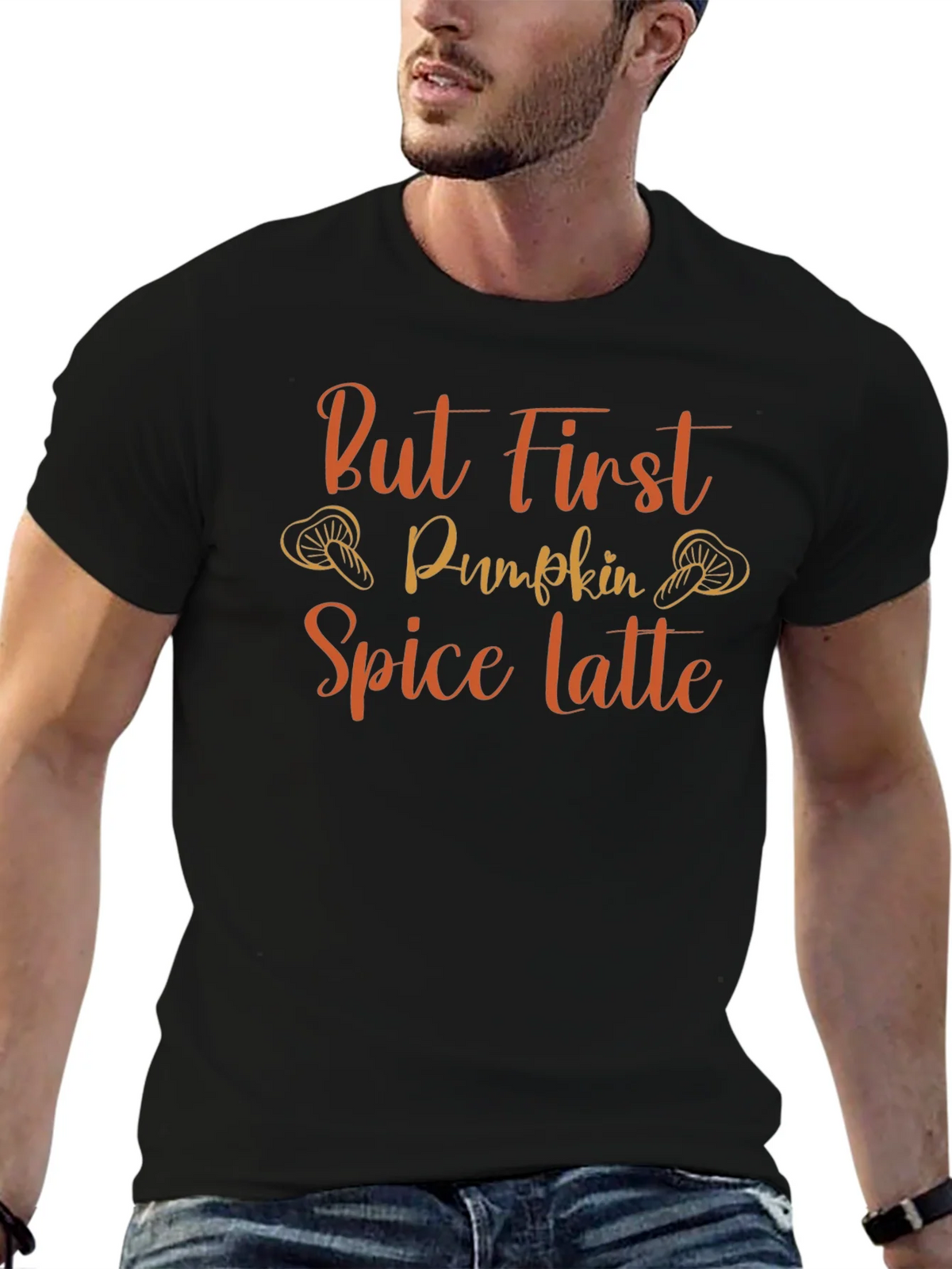 But First Pumpkin Spice Latte Black T-Shirt product image 6