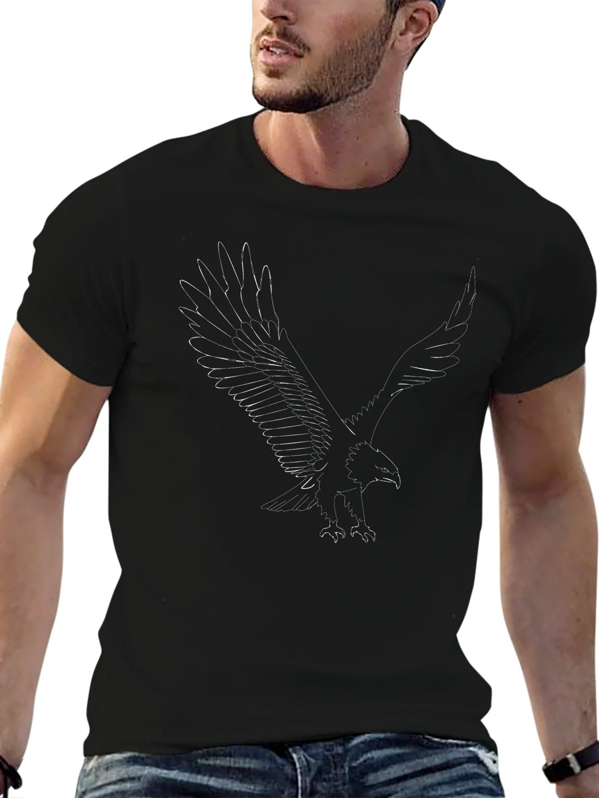 Eagle Print Black T-Shirt - Mens Graphic Tee product image 6