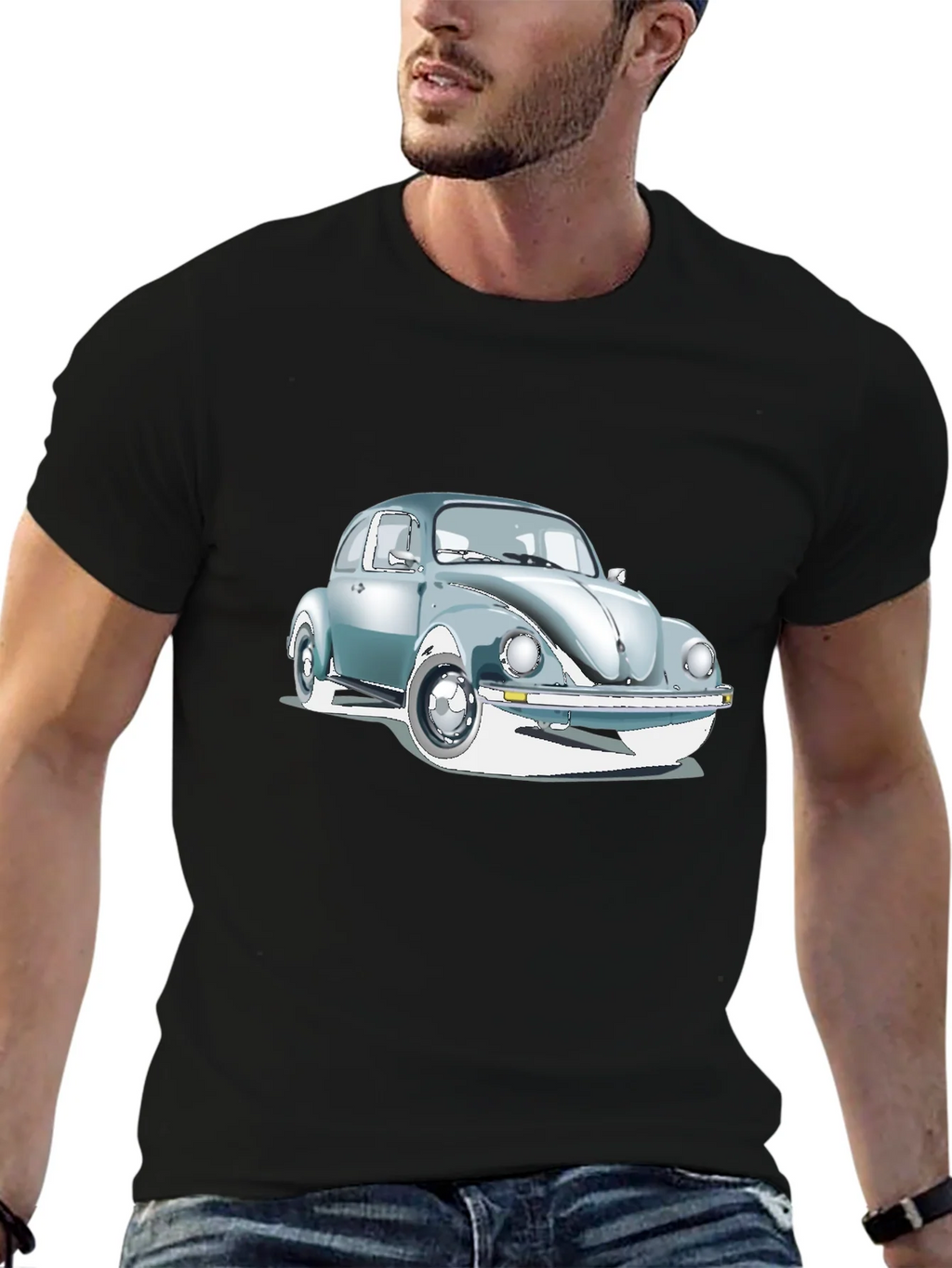 Classic Beetle Car Graphic T-Shirt - Retro Cool! product image 6