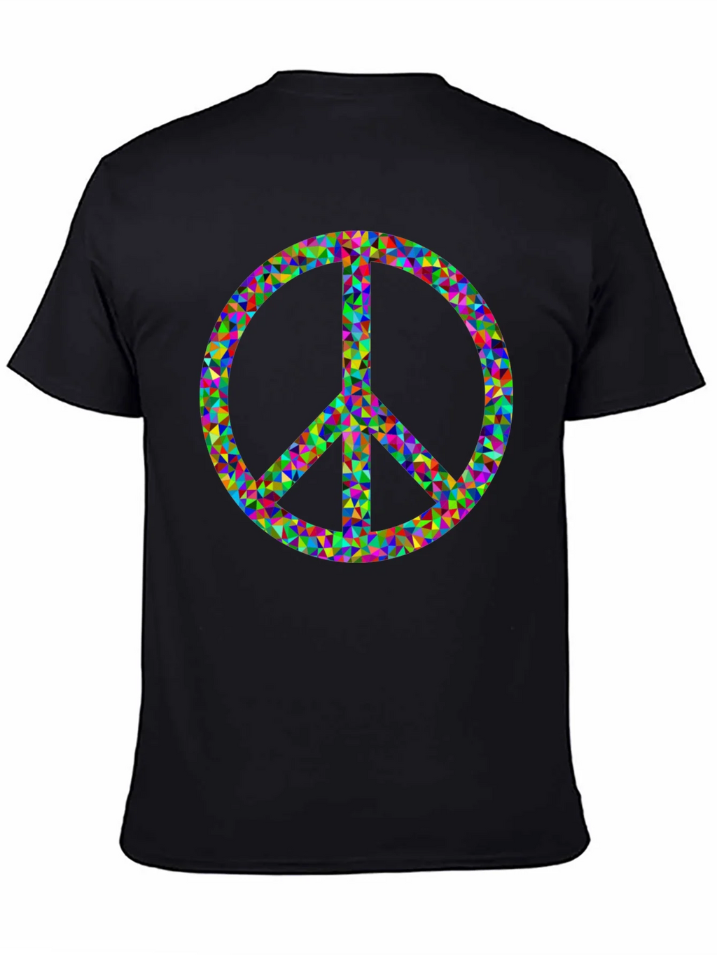 Peace Sign Graphic Tee - Black Cotton Comfort product image 4