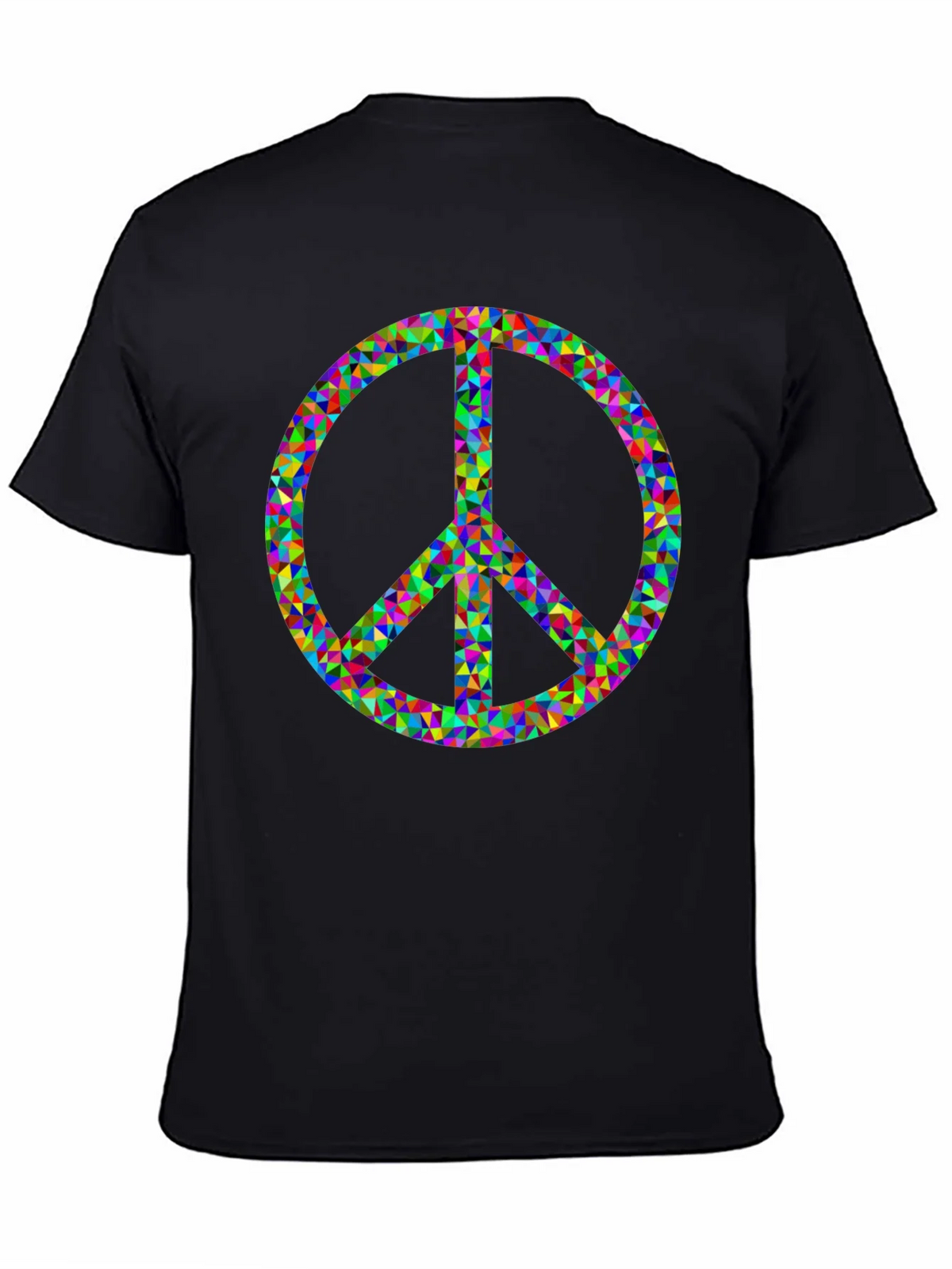 Peace Sign Graphic Tee - Black Cotton Comfort product image 4