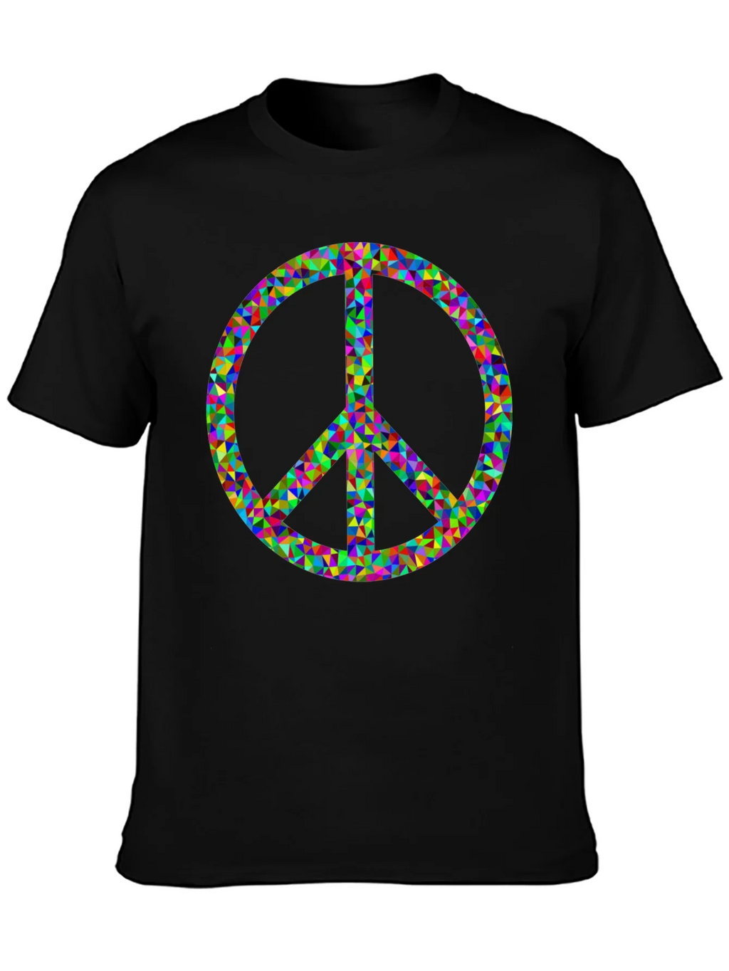 Peace Sign Graphic Tee - Black Cotton Comfort product image 3