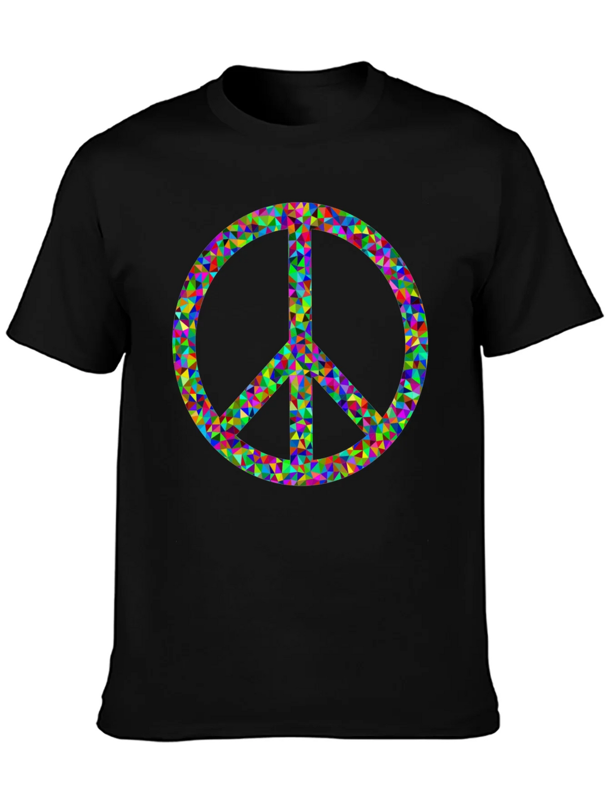 Peace Sign Graphic Tee - Black Cotton Comfort product image 3