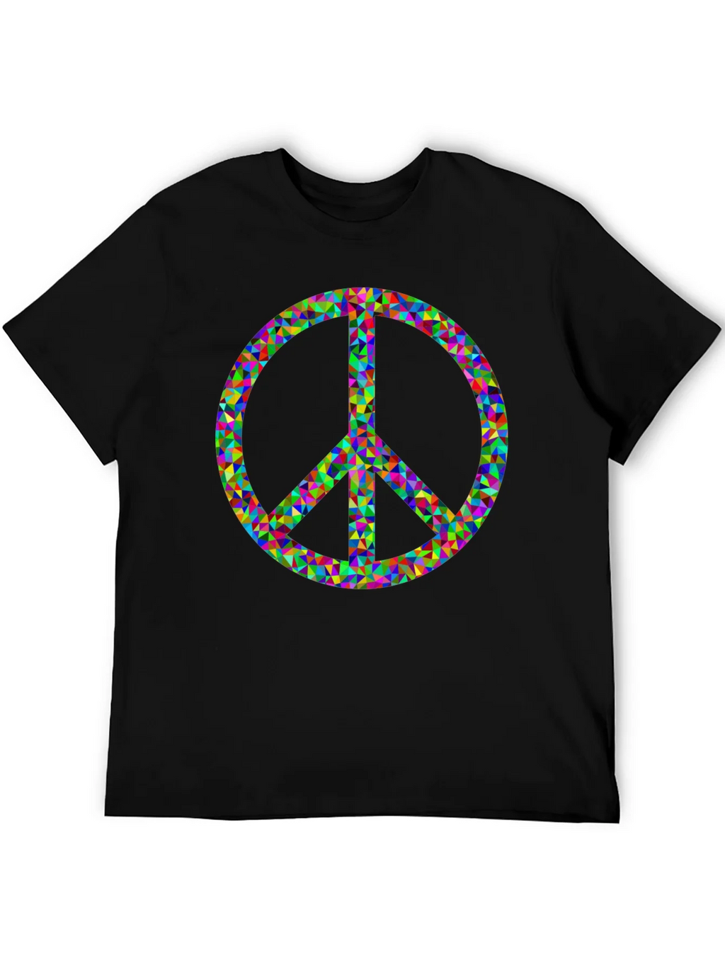 Peace Sign Graphic Tee - Black Cotton Comfort product image 5