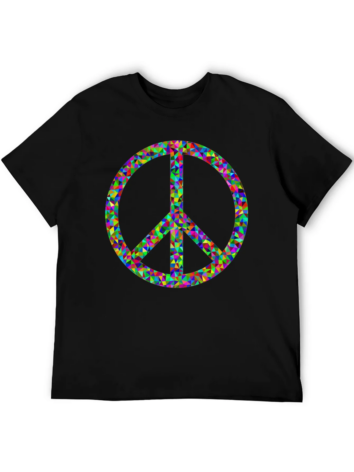 Peace Sign Graphic Tee - Black Cotton Comfort product image 5