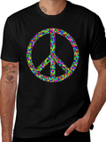 Peace Sign Graphic Tee - Black Cotton Comfort product image 1