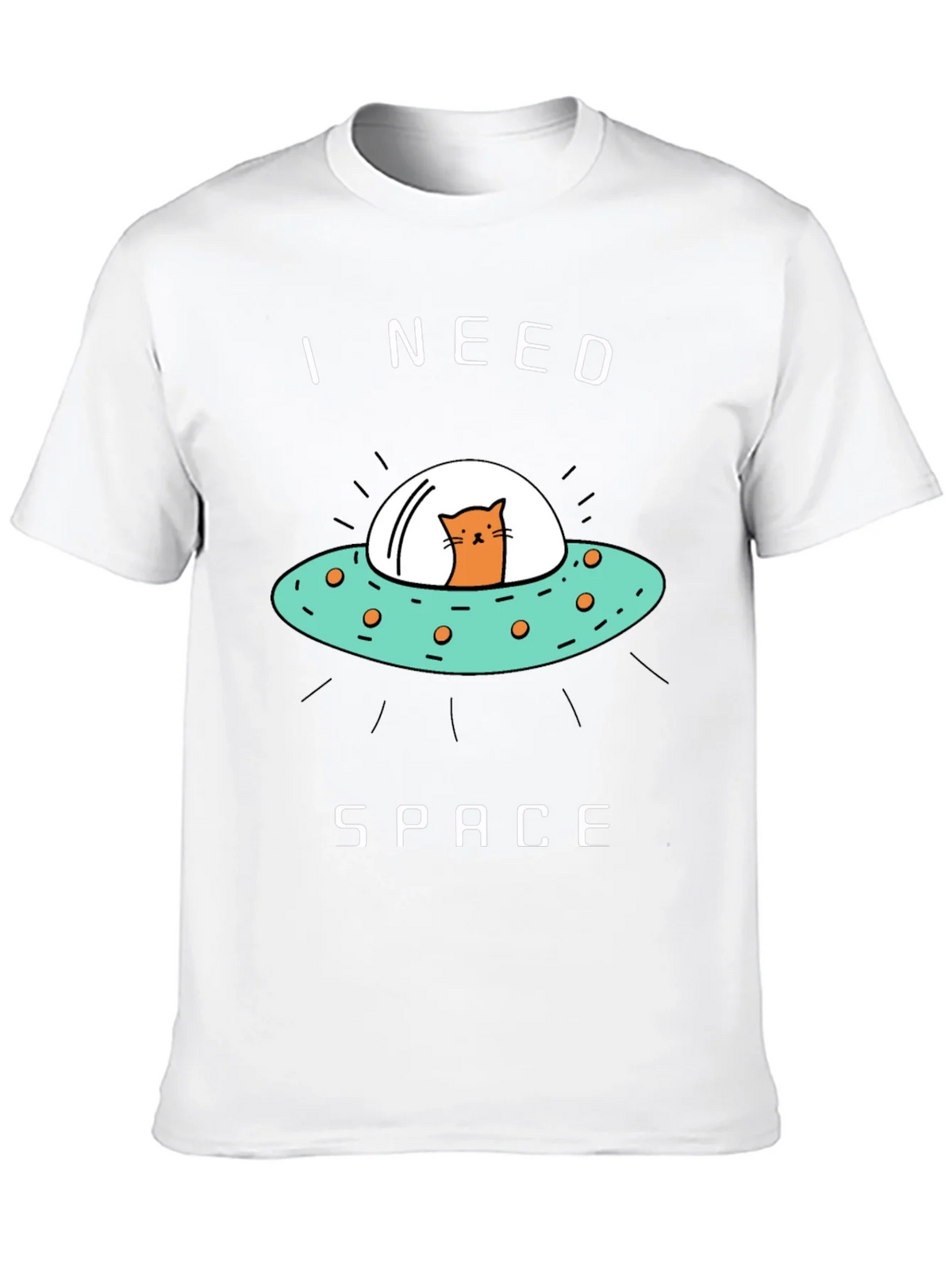 I Need Space Cat UFO Graphic Tee product image 7