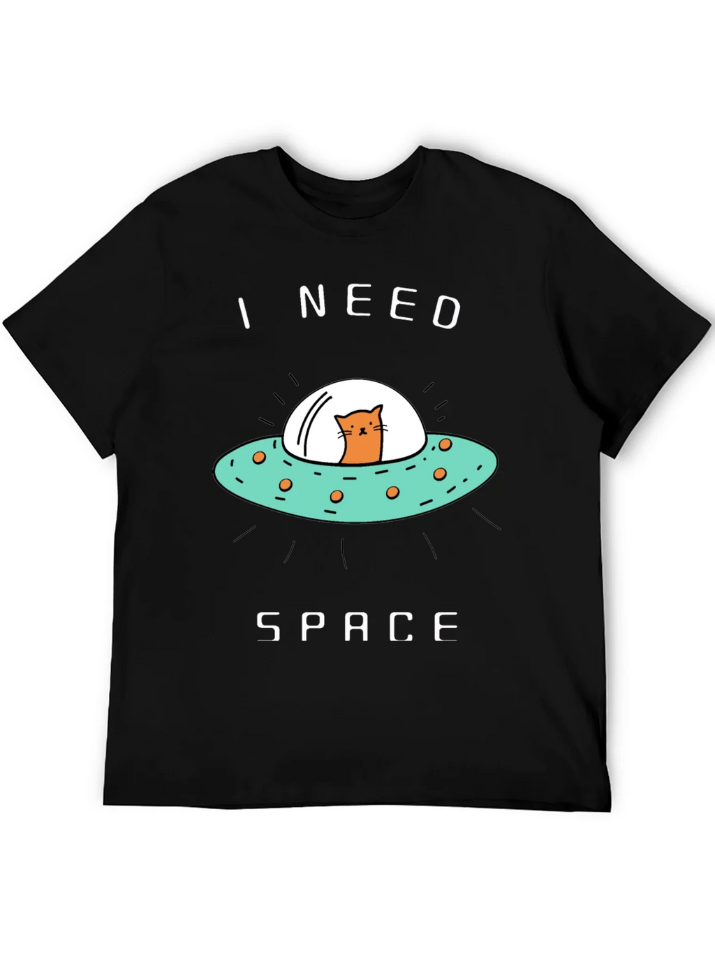 I Need Space Cat UFO Graphic Tee product image 4
