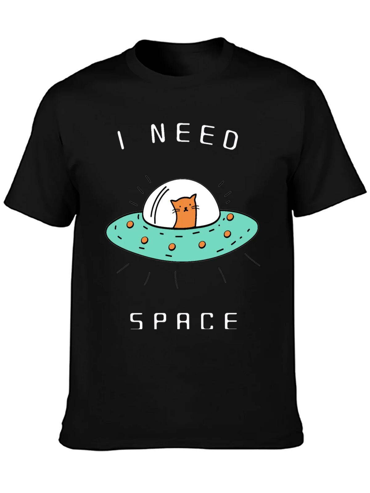 I Need Space Cat UFO Graphic Tee product image 3