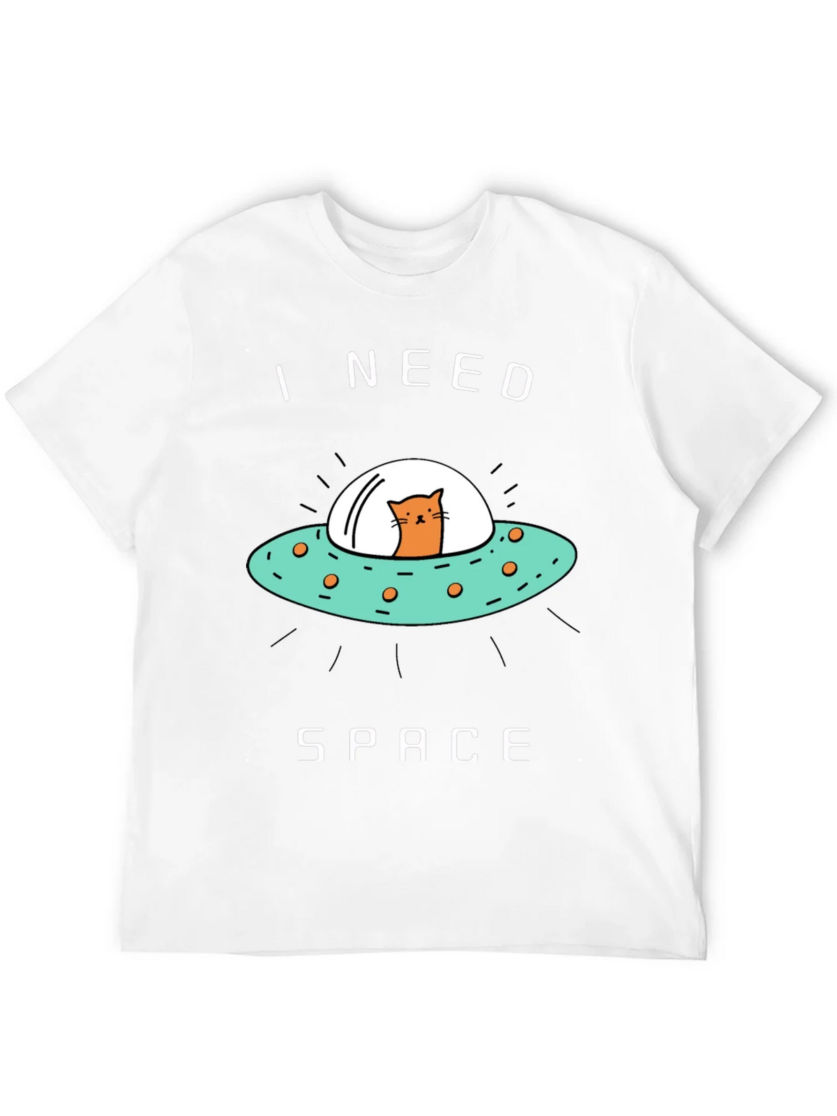 I Need Space Cat UFO Graphic Tee product image 9