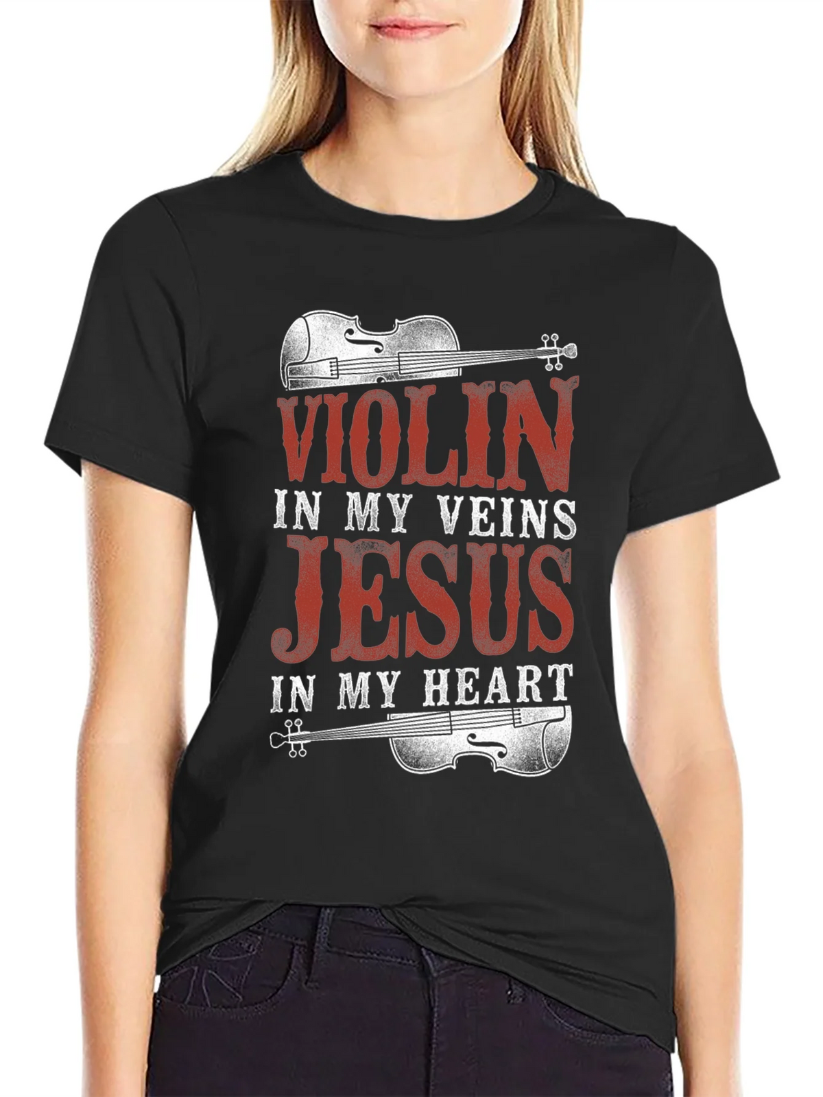 Violin Jesus Graphic Tee product image 2