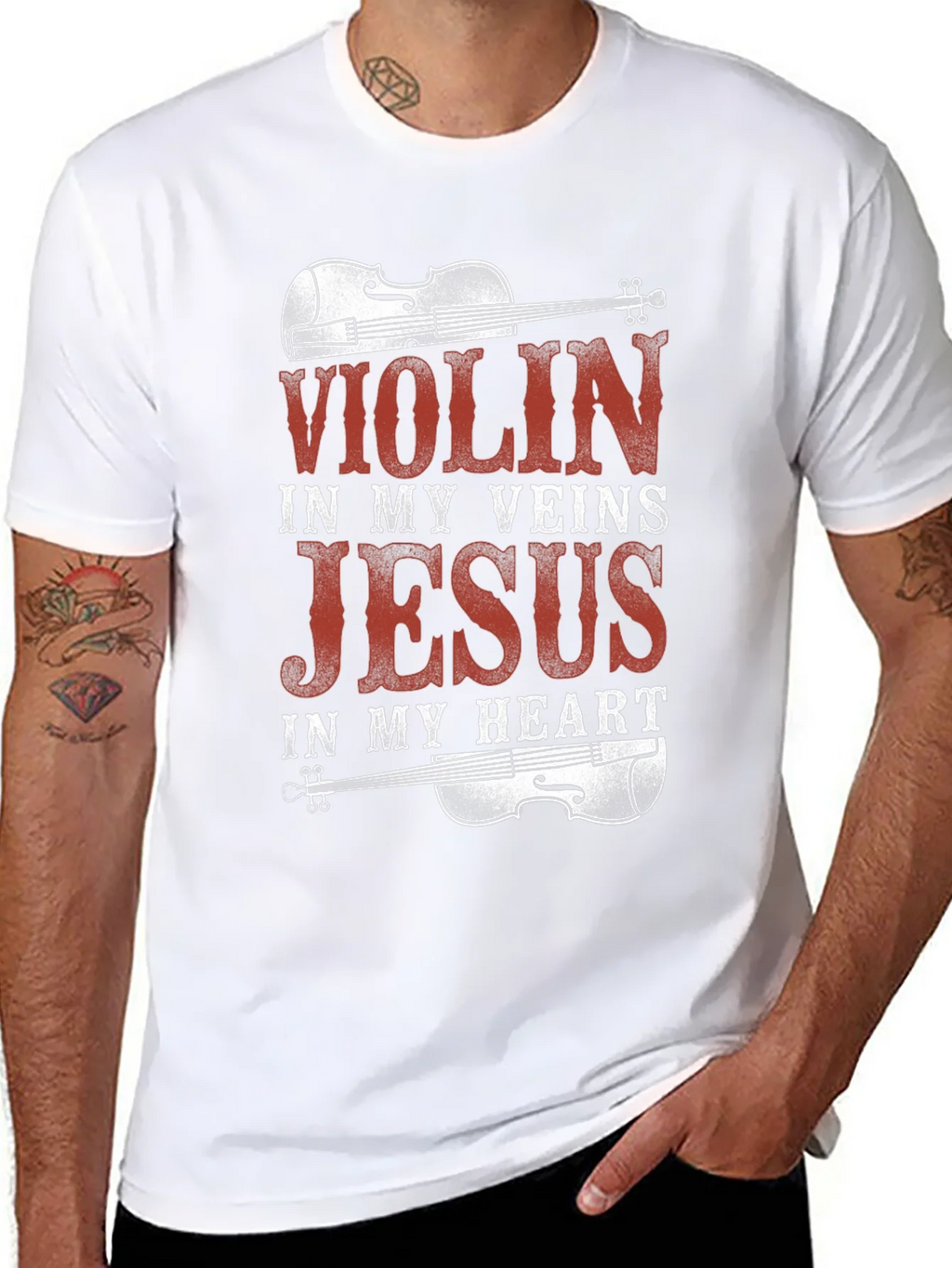 Violin Jesus Graphic Tee product image 7