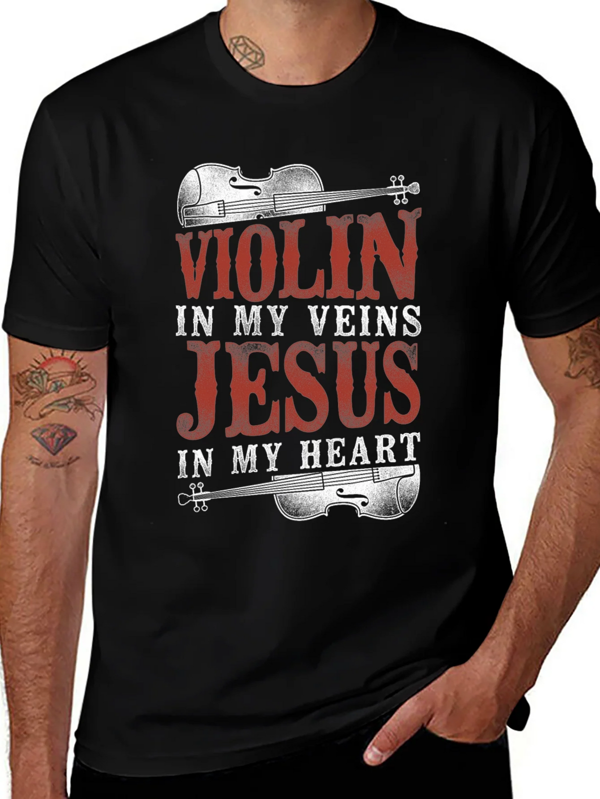 Violin Jesus Graphic Tee product image 1