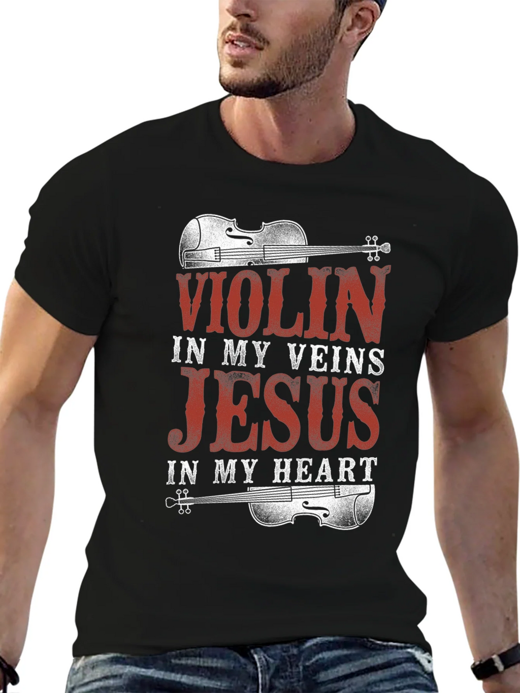Violin Jesus Graphic Tee product image 6