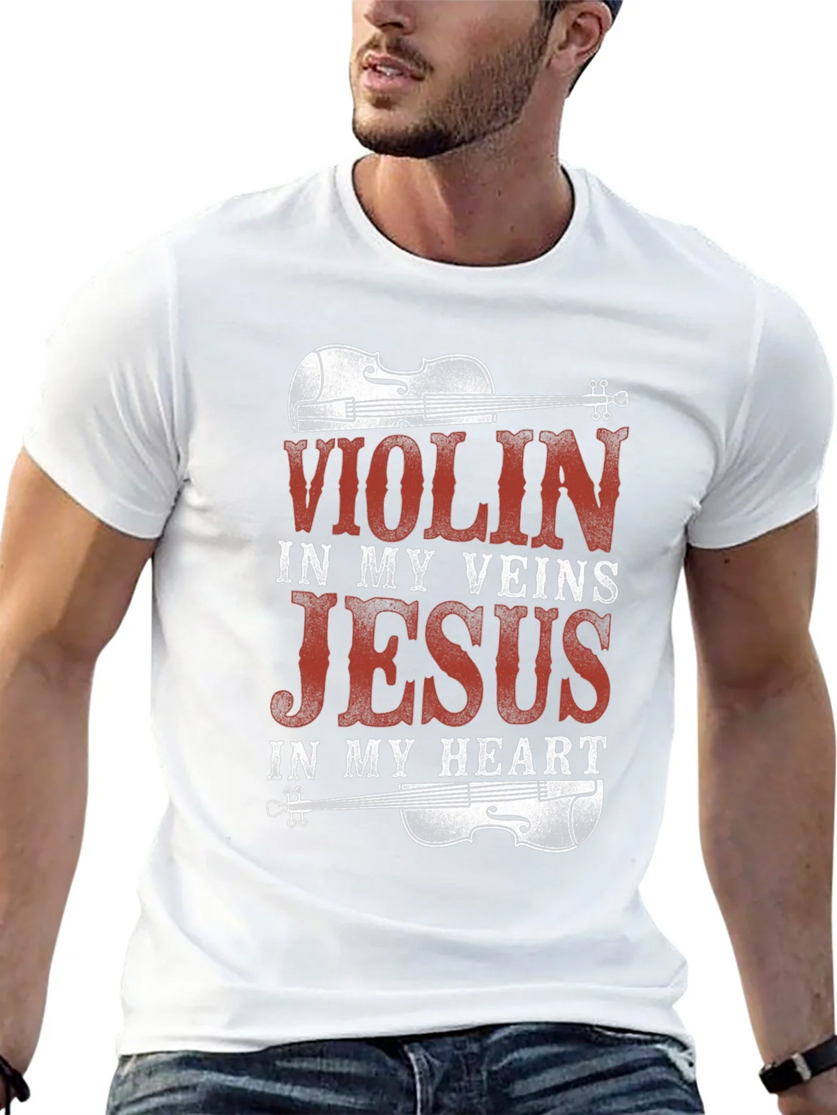 Violin Jesus Graphic Tee product image 12
