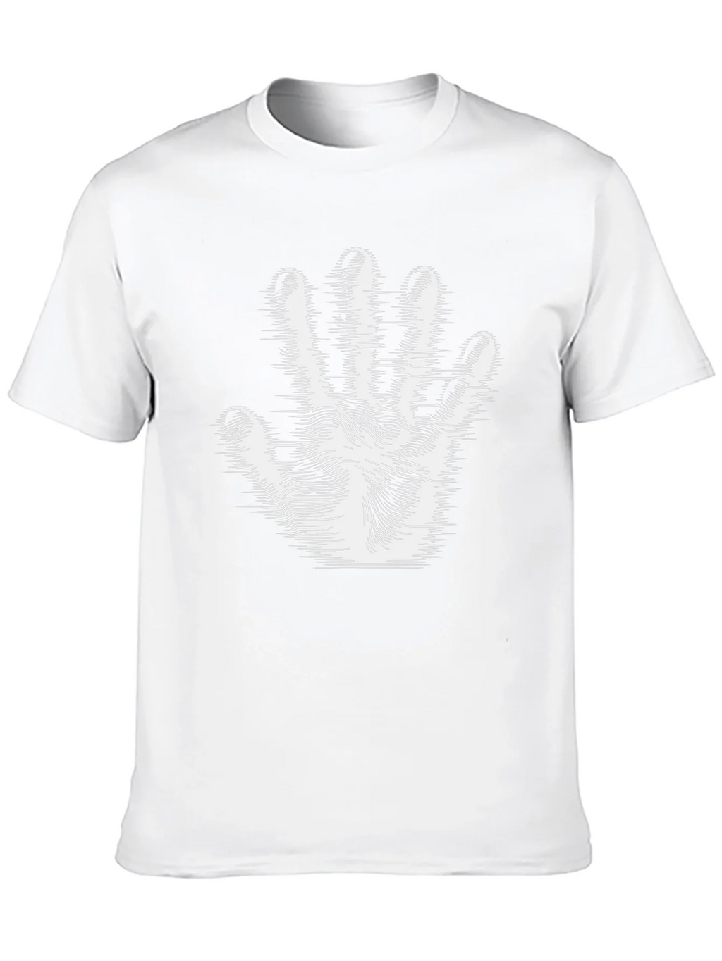 Optical Illusion Hand Print Black T-Shirt product image 9