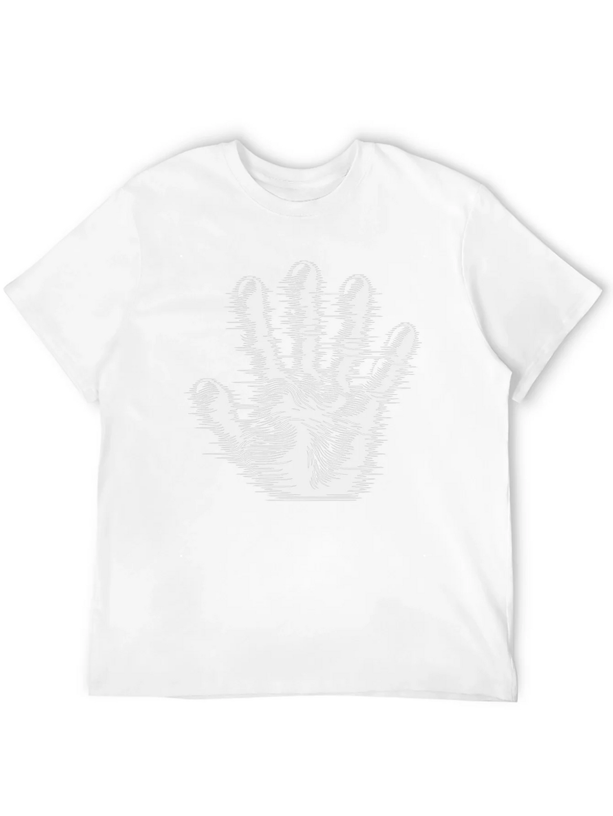 Optical Illusion Hand Print Black T-Shirt product image 11