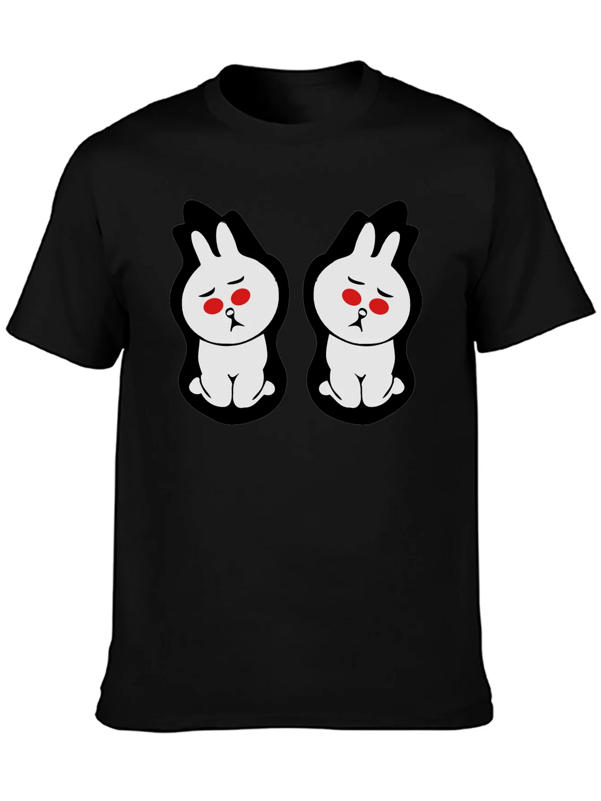 Sad Bunny Graphic Tee - Black Cotton Blend product image 3