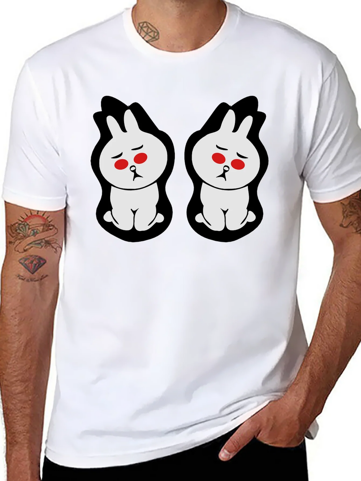 Sad Bunny Graphic Tee - Black Cotton Blend product image 7