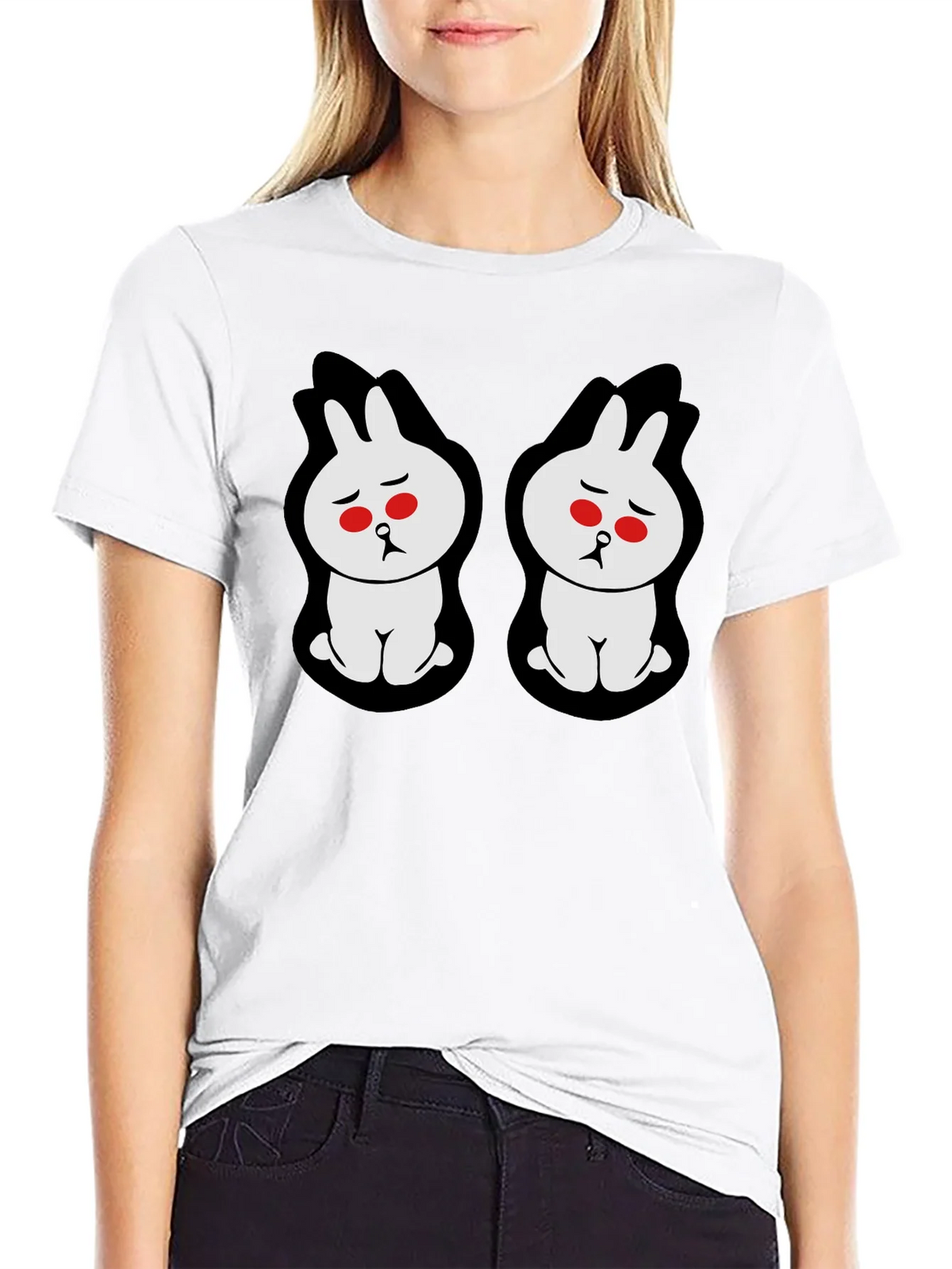 Sad Bunny Graphic Tee - Black Cotton Blend product image 8