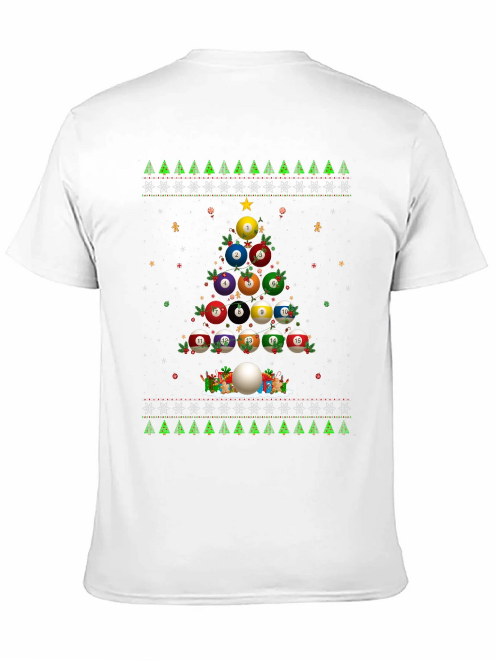 Billiard Ball Christmas Tree Holiday T-Shirt product image 10