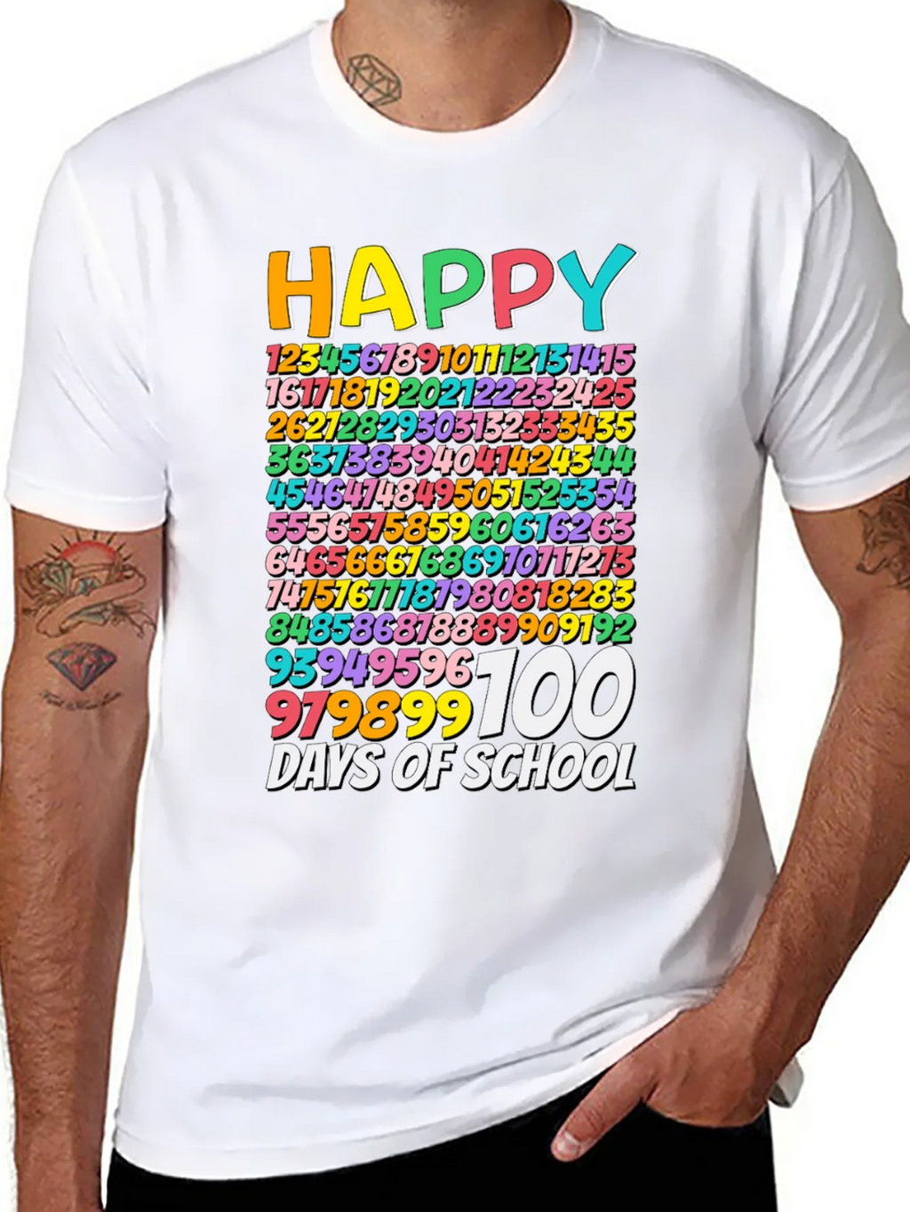 Happy 100 Days of School Black T-Shirt product image 7