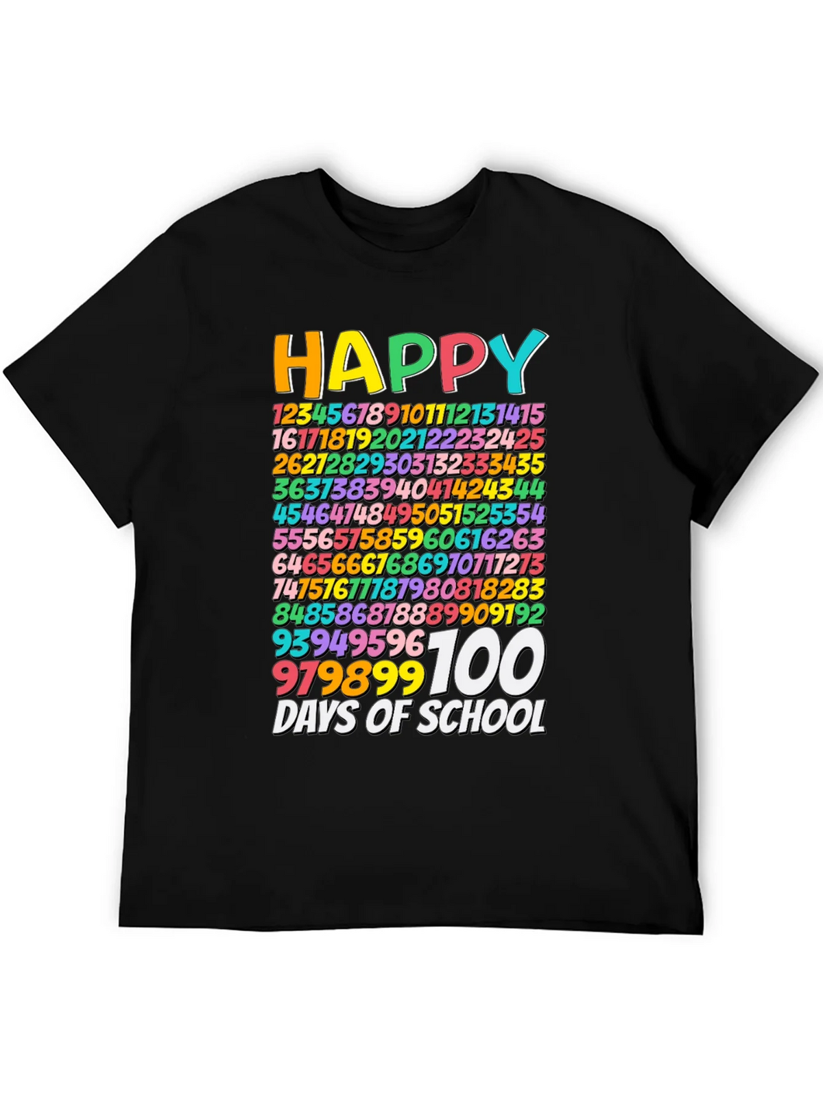 Happy 100 Days of School Black T-Shirt product image 5