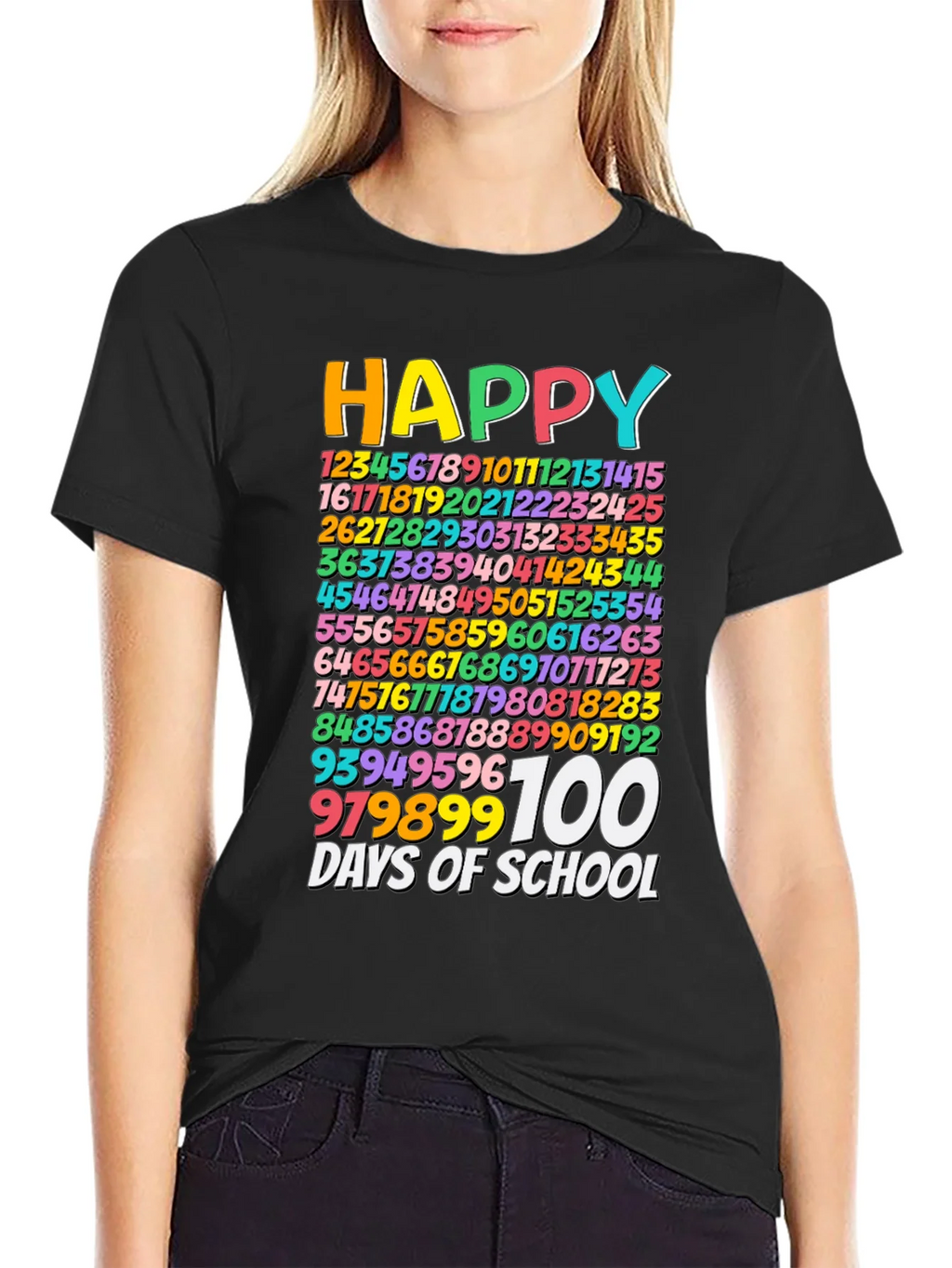 Happy 100 Days of School Black T-Shirt product image 2