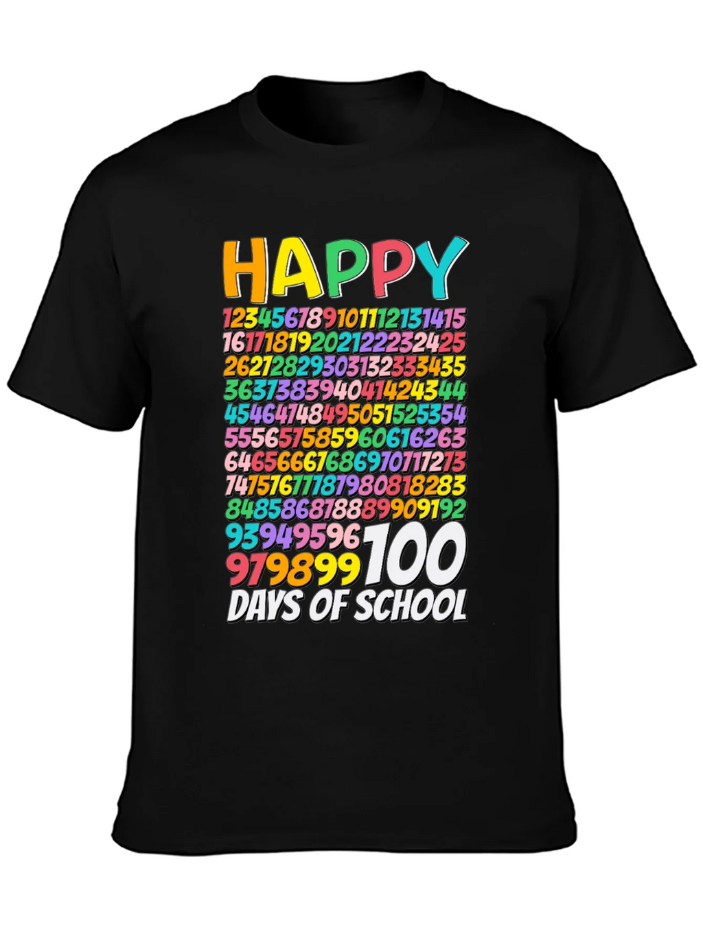 Happy 100 Days of School Black T-Shirt product image 3