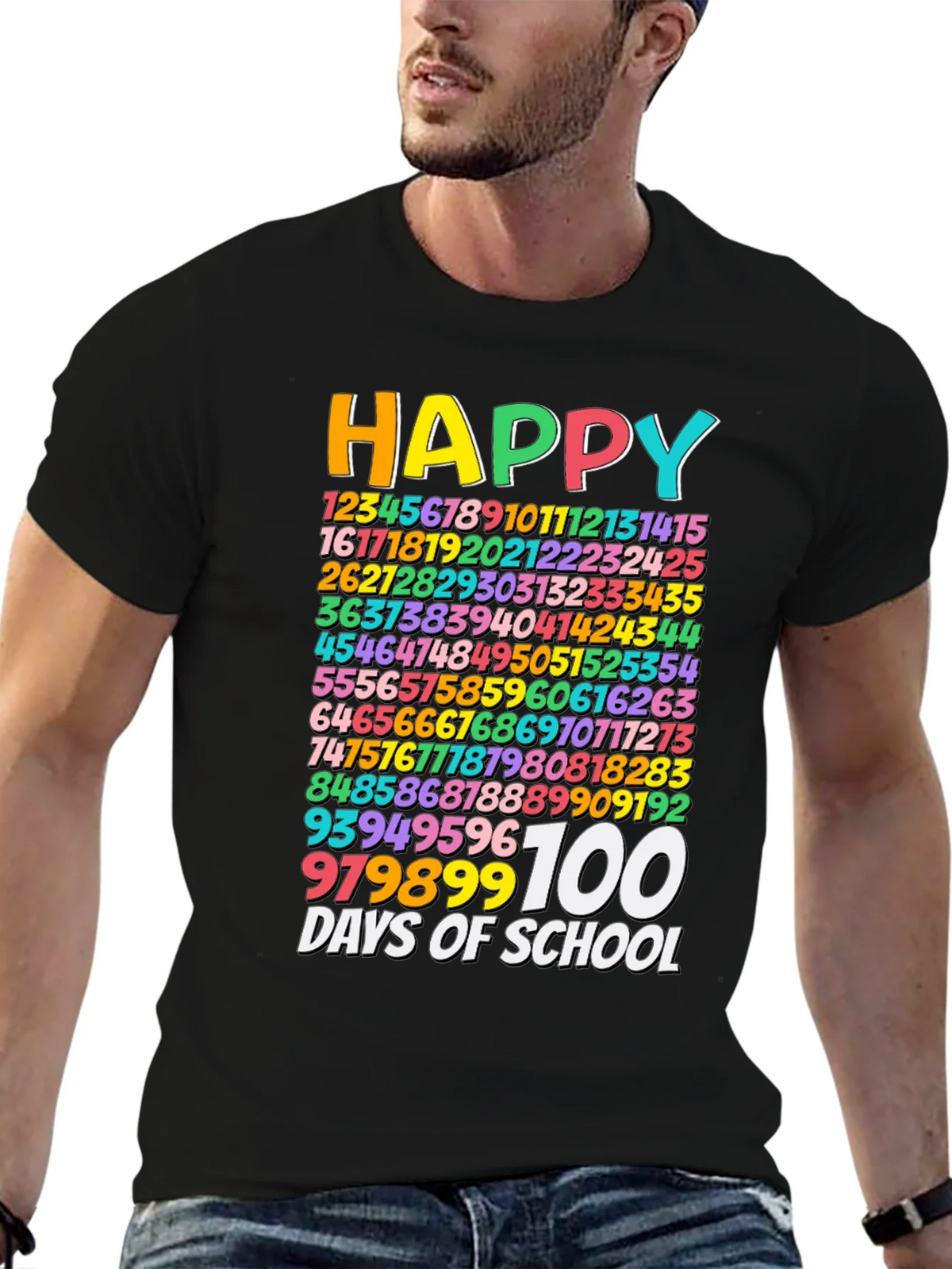 Happy 100 Days of School Black T-Shirt product image 6