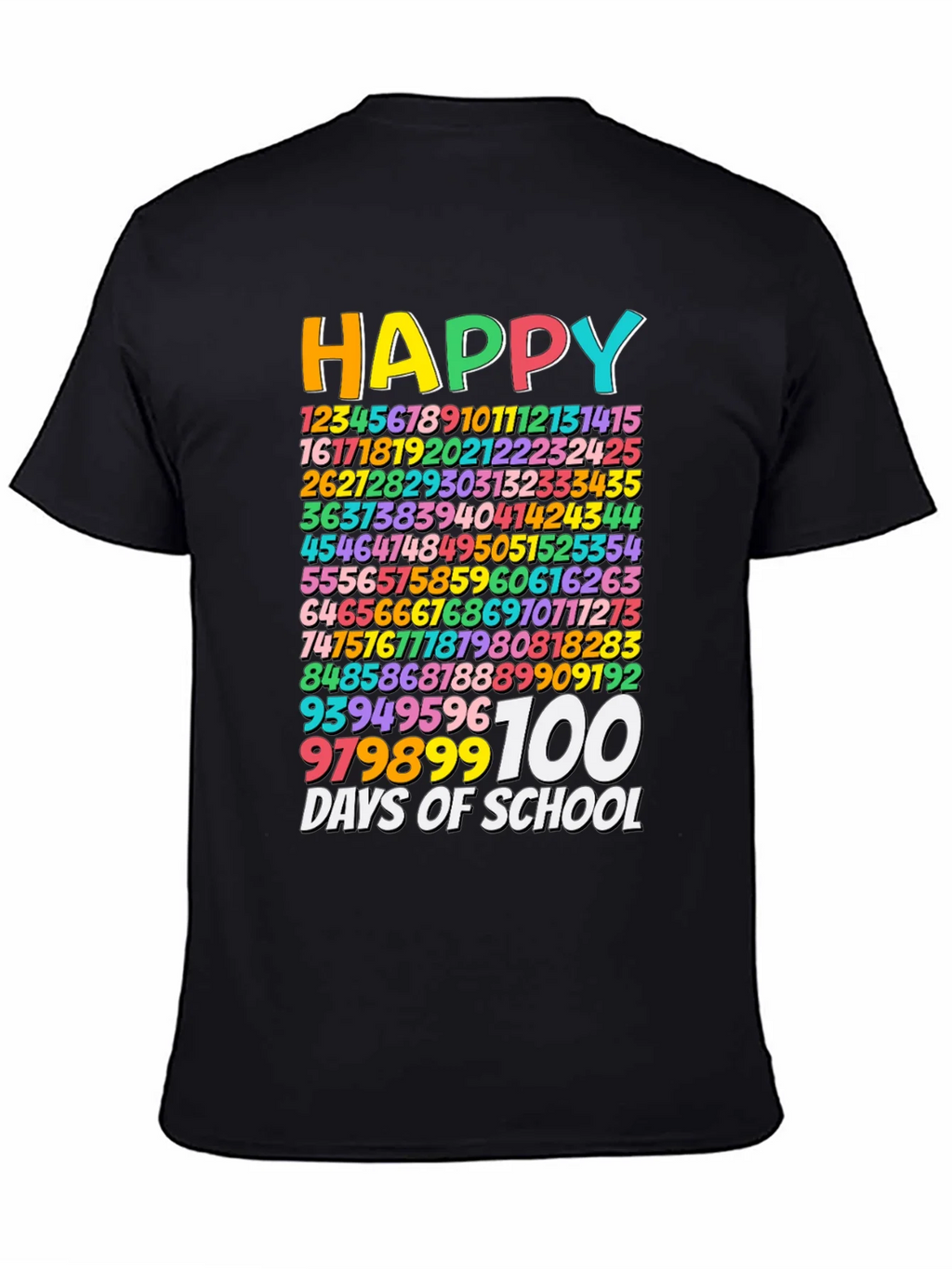 Happy 100 Days of School Black T-Shirt product image 4