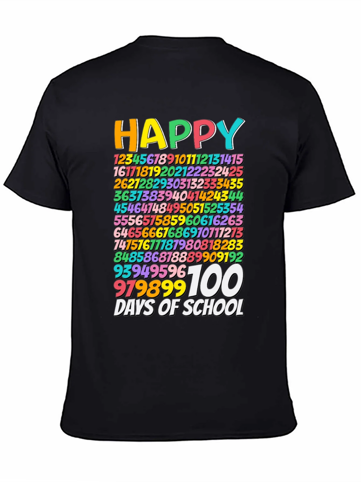 Happy 100 Days of School Black T-Shirt product image 4