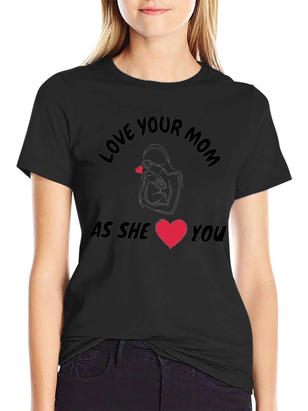 Love Your Mom Black T-Shirt product image 2